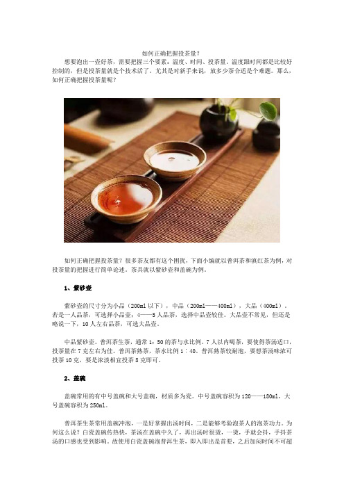 如何正确把握投茶量？