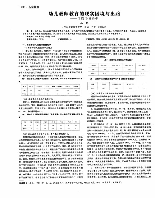 幼儿教师教育的现实困境与出路——以西安市为例