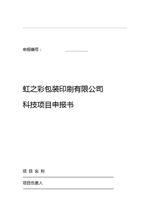 公司内部项目立项申报书模板