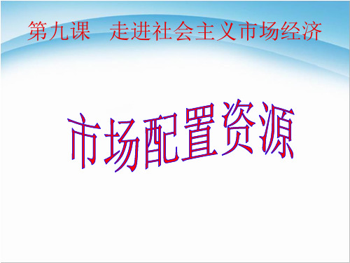 高中政治(新课标)必修一9.1市场配置资源 课件