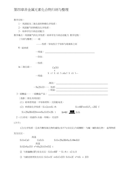 [方案]高一化学第四章非金属元素化合物复习(归纳与整理)新.docx