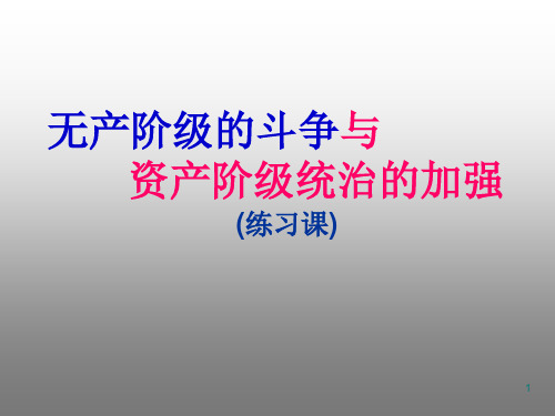 人教版九年级上册历史第六单元 无产阶级的斗争与资产阶级统治的加强 (共32张)PPT课件