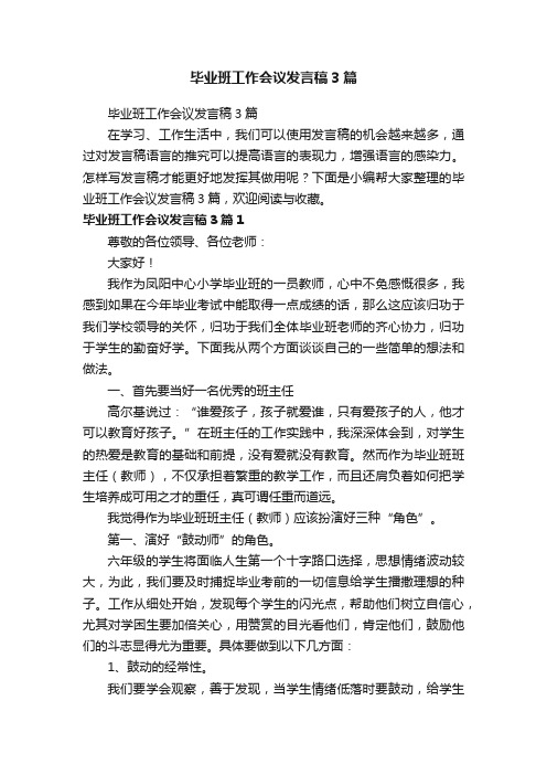 毕业班工作会议发言稿3篇