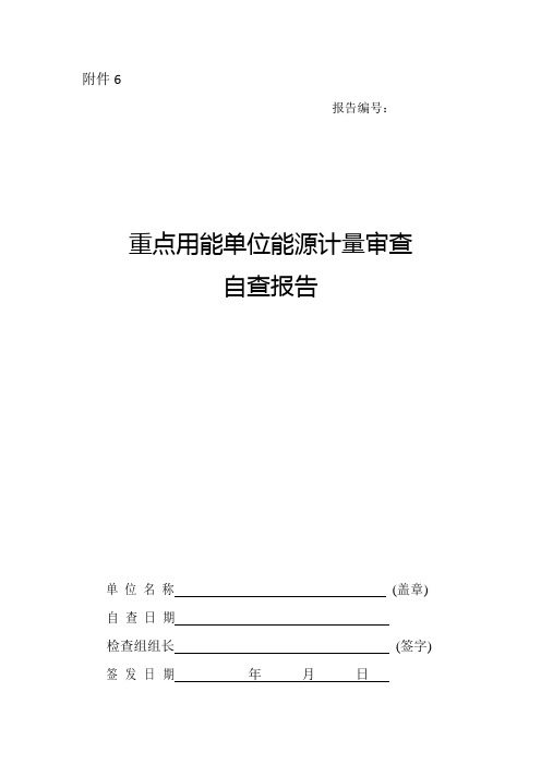 重点用能单位能源计量审查自查报告