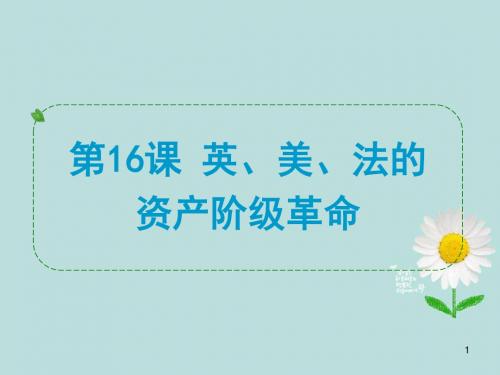 浙江省中考历史社会 第16课 英、美、法的资产阶级革命课件 浙教版