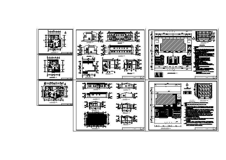 某多层砖混结构新农村别墅住宅楼设计CAD建筑方案图纸（含设计说明，含2套方案设计）