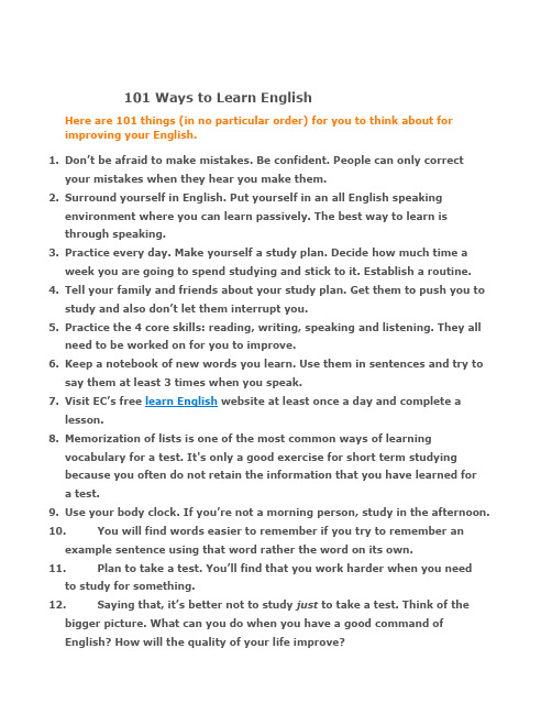 学习英语的101种方法(101 Ways to Learn English)