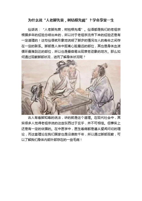 为什么说“人老脚先衰，树枯根先竭”？学会享受一生