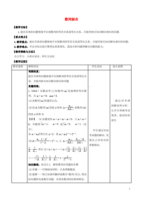 高考数学一轮复习第五章数列5.5数列综合教案.doc