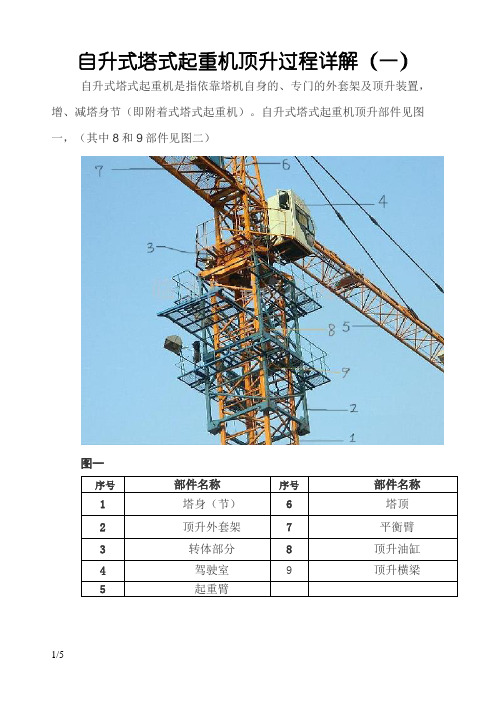 自升式塔式起重机顶升过程详解