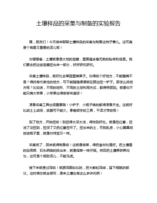 土壤样品的采集与制备的实验报告