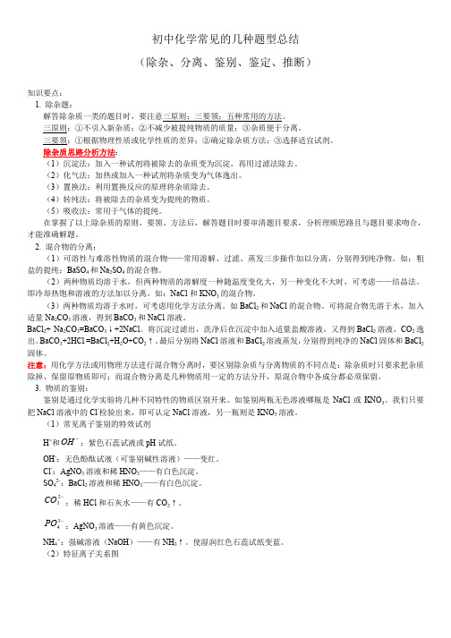 _初中_初中化学常见的几种题型总结_除杂等_[1] _2_