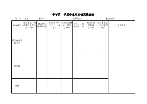 作业检查表1