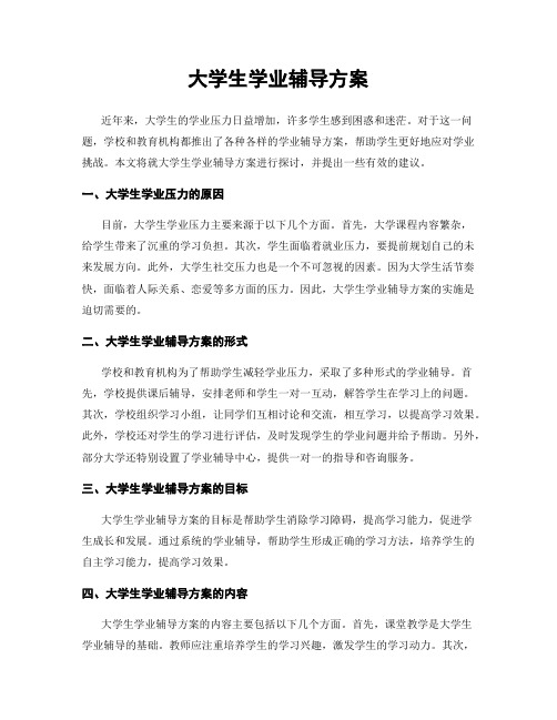 大学生学业辅导方案