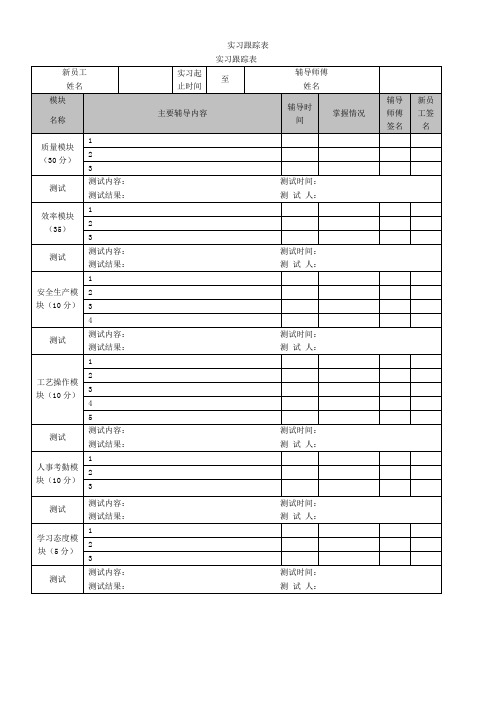 实习跟踪表