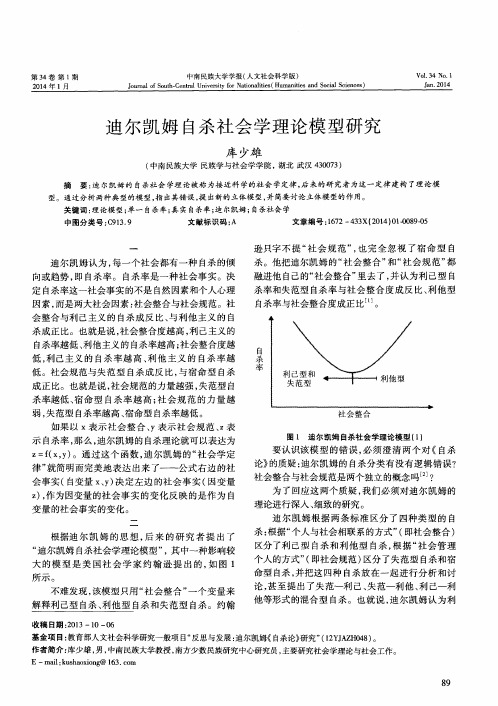 迪尔凯姆自杀社会学理论模型研究