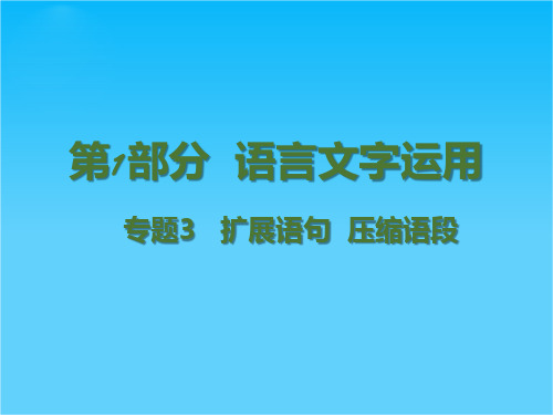 【理想树600分考点 700分考法】 2016届高考语文二轮专题复习第1部分 语言文字运用课件专