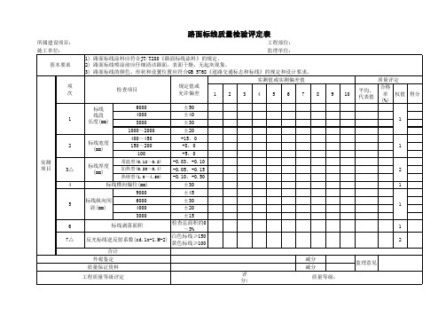 路面标线质量检验评定表