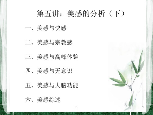 美学第五讲：美感的分析(下