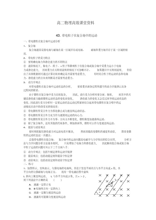 高二物理高效课堂资料43.带电粒子在复合场中的运动