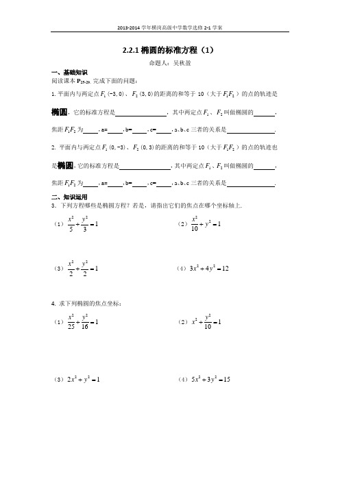 2.2.1椭圆的标准方程1