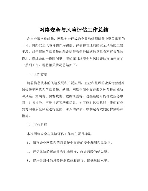 网络安全与风险评估工作总结