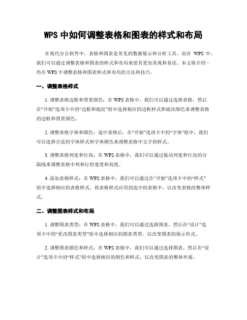 WPS中如何调整表格和图表的样式和布局