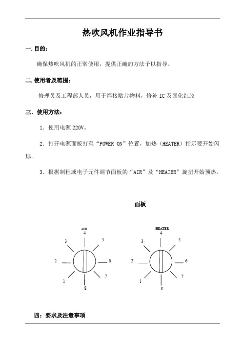 热吹风机作业指导书