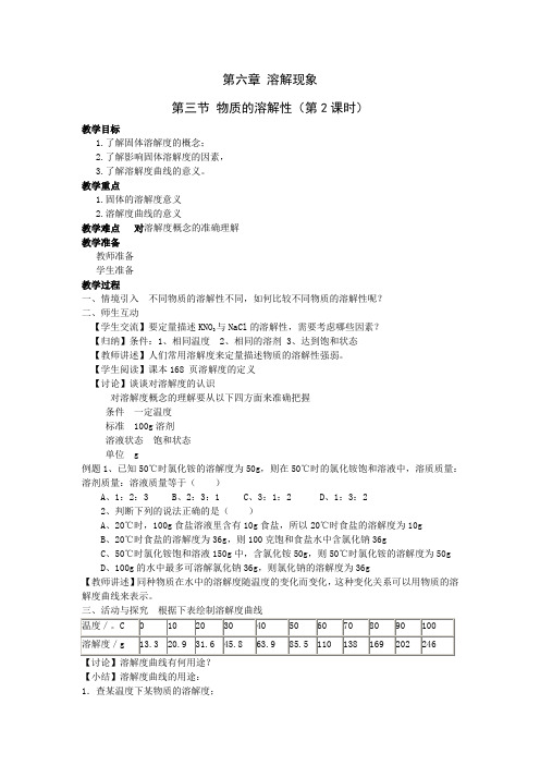 第三节物质的溶解性(第2课时)