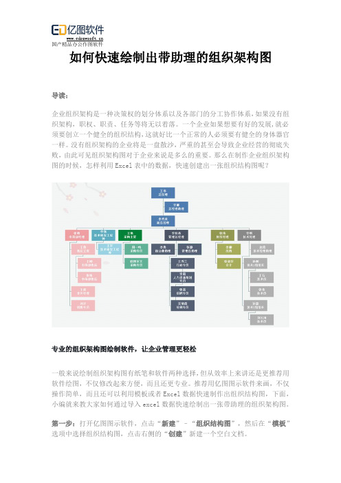 如何快速绘制出带助理的组织架构图