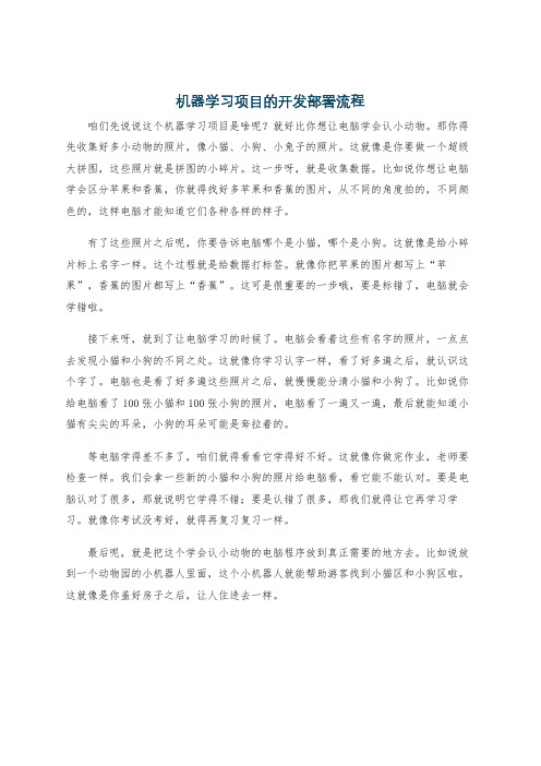 机器学习项目的开发部署流程