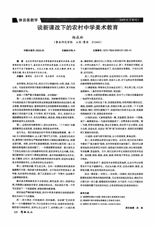 谈新课改下的农村中学美术教育