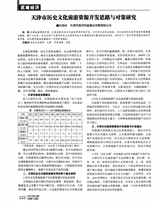 天津市历史文化旅游资源开发思路与对策研究