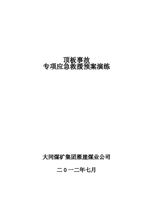 顶板事故专项应急救援预案演练总结讲解