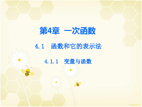 湘教版八年级下册课件 4.1 函数和它的表示法(共27张PPT)