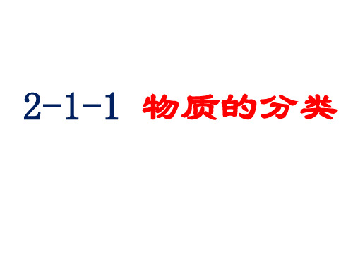 物质的分类人教版高中化学必修一教学课件