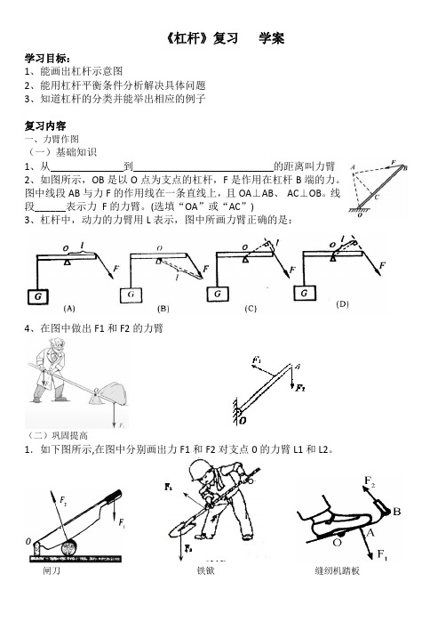 杠杆复习学案