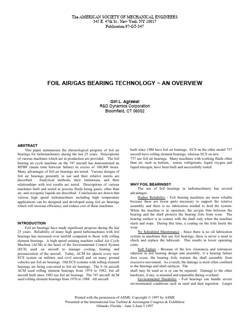 1997-FOIL AIRGAS BEARING TECHNOLOGY ~ AN OVERVIEW