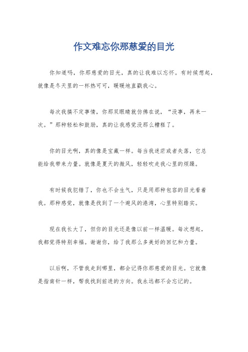 作文难忘你那慈爱的目光