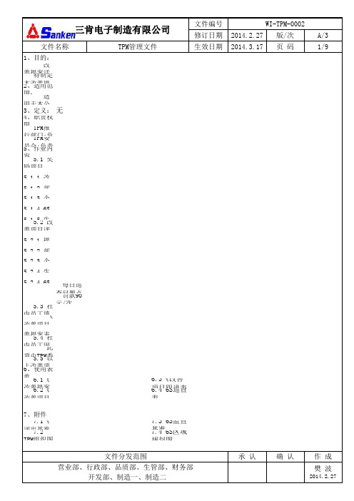 A3版 TPM改善规定