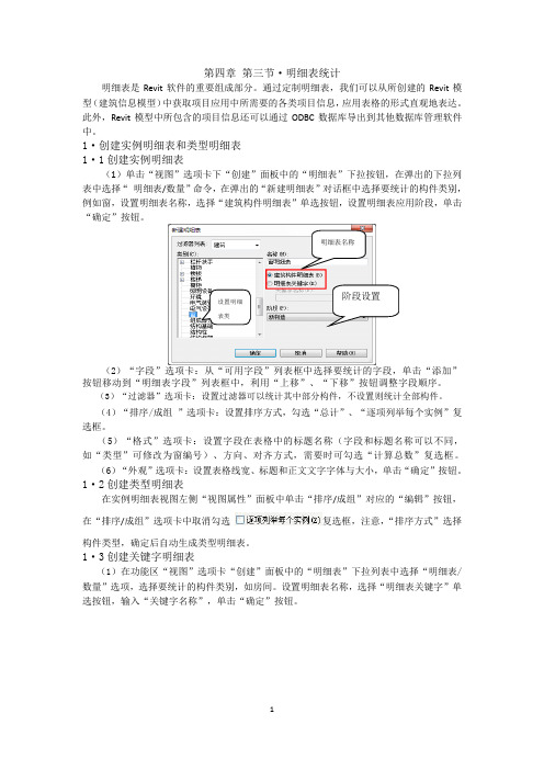 BIM精品课件Revit明细表统计