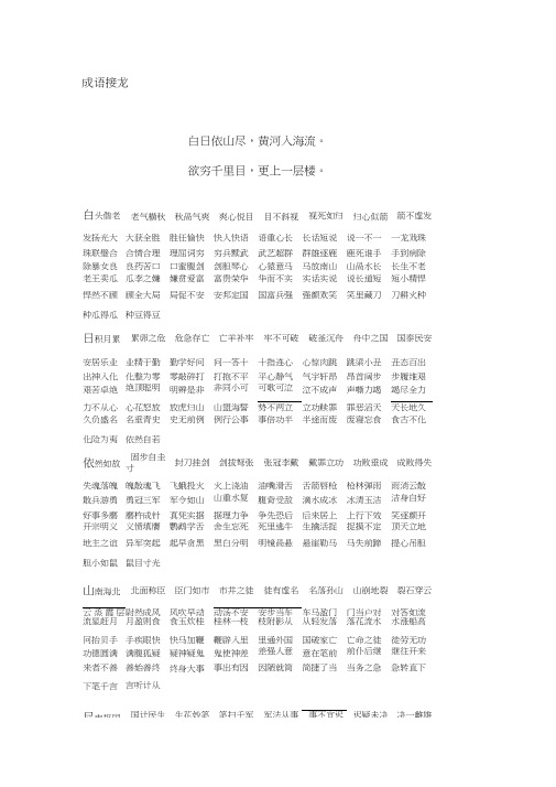 登鹳雀楼成员接龙