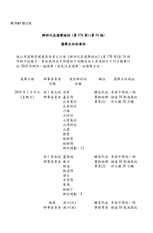 乡郊代表选举条例第576章第54条选举主任的委任.pdf