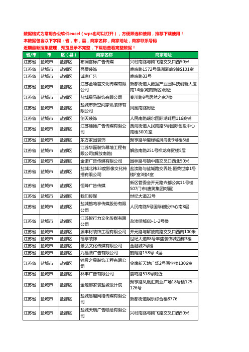 2020新版江苏省盐城市盐都区广告有限公司工商企业公司商家名录名单黄页联系电话号码地址大全78家