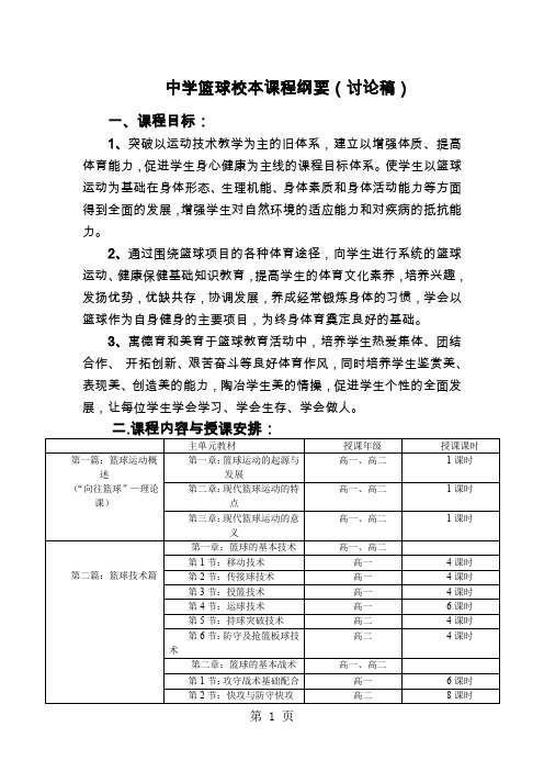 中学校本课程教材《篮球》15页