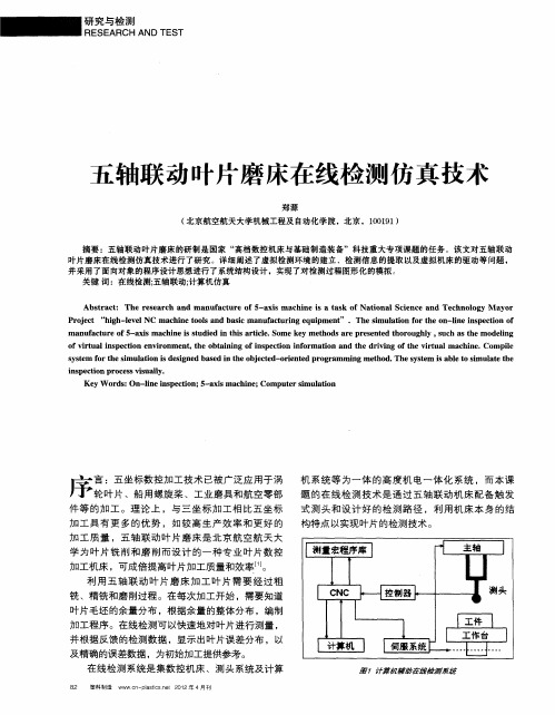 五轴联动叶片磨床在线检测仿真技术