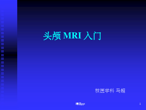 头颅磁共振MRI诊断入门知识