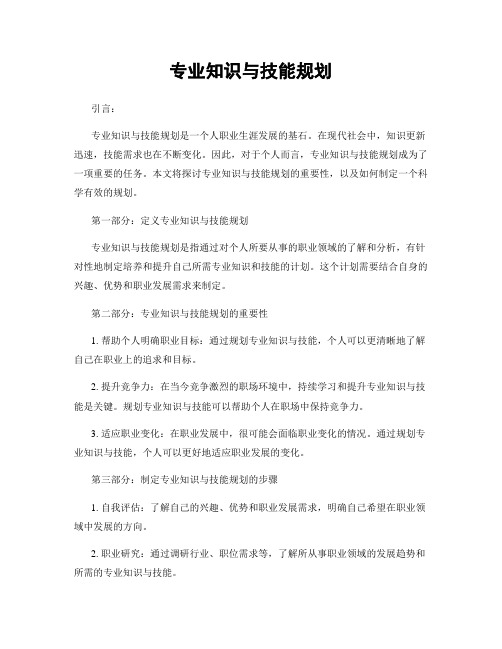 专业知识与技能规划