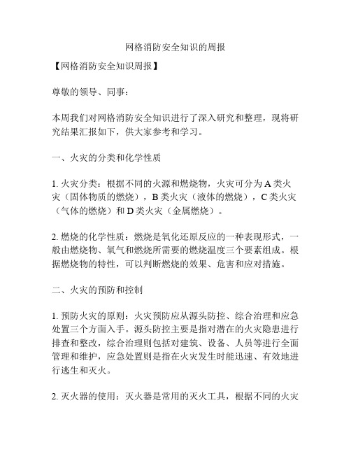 网格消防安全知识的周报