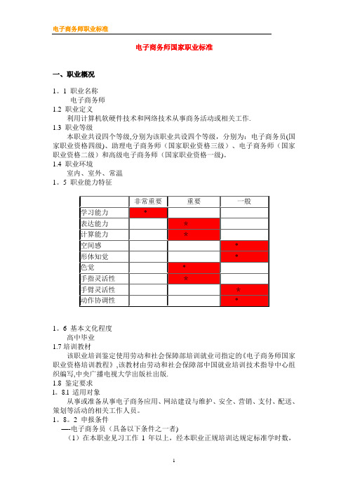 电子商务师国家职业标准